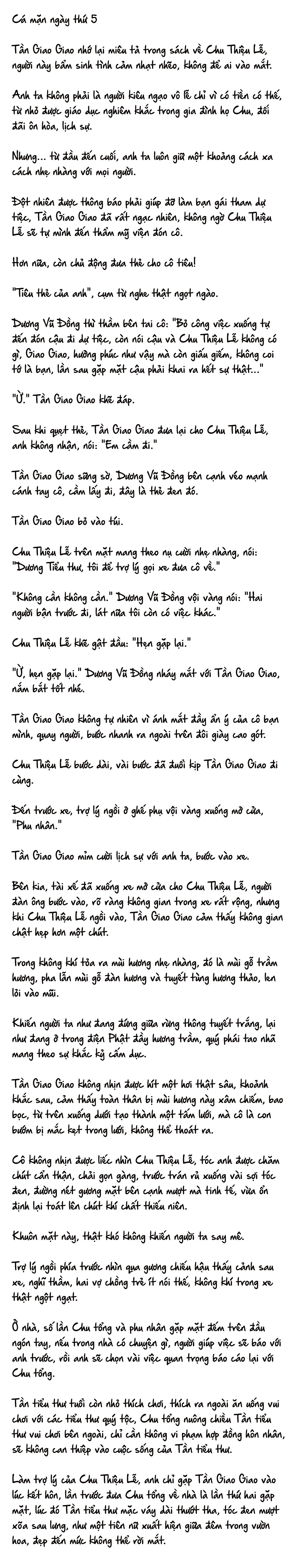 Cặp Đôi Hào Môn , Làm Cá Mặn Ở Show Hẹn Hò - Chap 5 : cá mặn ngày 5